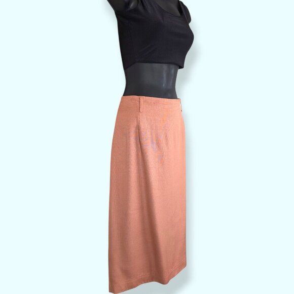 Vintage Talbots Peach Viscose Rayon Skirt - Picture 2 of 7